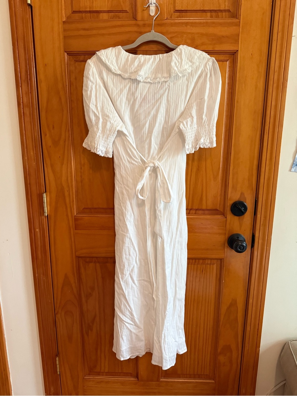 o.p.t. Vida Cotton Dress Tie Waist Bohemian Lace White Size Large NEW - Picture 6 of 13
